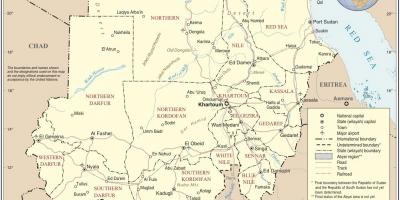 Карта на Судан држави